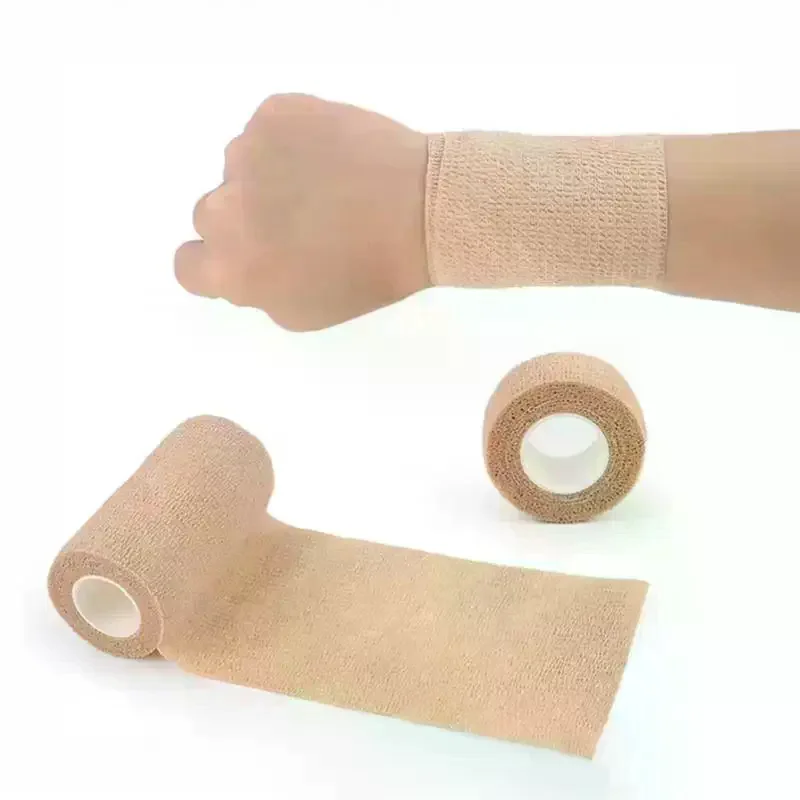 5Pcs Disposable Sports Self Adhesive Elastic Bandage 2.5/5/7.5/10cm Non Woven Wraps Fixing Finger Wrist Leg