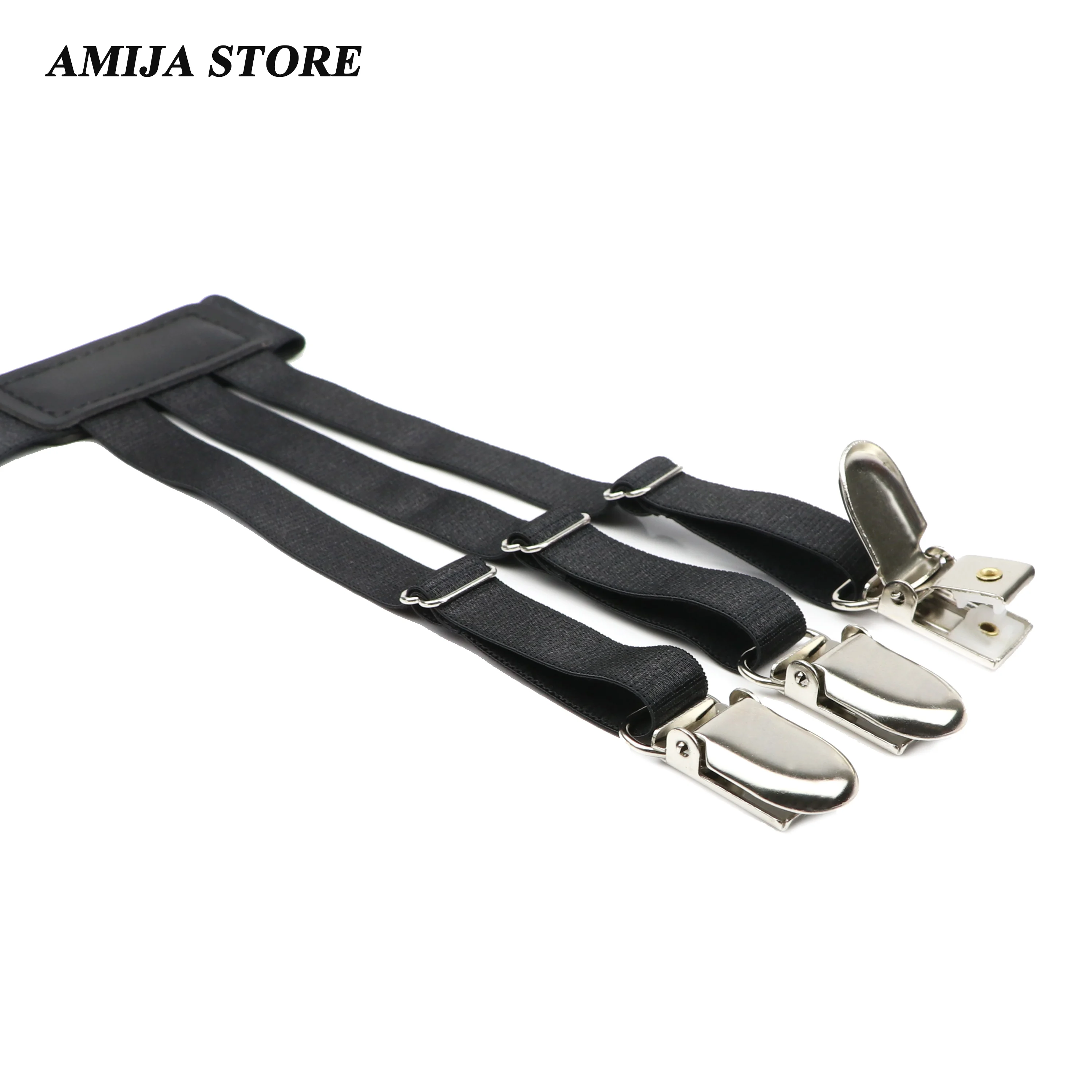 1 Pair Men Shirt Stay Belt with Non-slip Locking Clips Adjustable Lock Tirant Shirts Tucker Leg Thigh Suspender Garters Strap