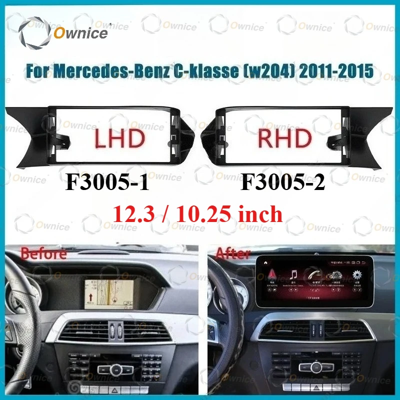 

Ownice 12.3 Автомобильная рамка, лицевой адаптер, декодер Canbus, Android-радио, панель приборной панели для Benz C Class C180 C300 W204 2011-2014