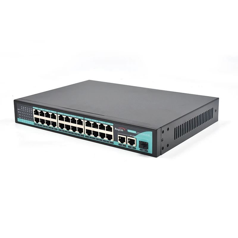 Gigabit Poe Network Switch, 24 Port, 10/100/1000Mbps, 2 RJ45, 1 SFP PoE, for Camera, CCTV