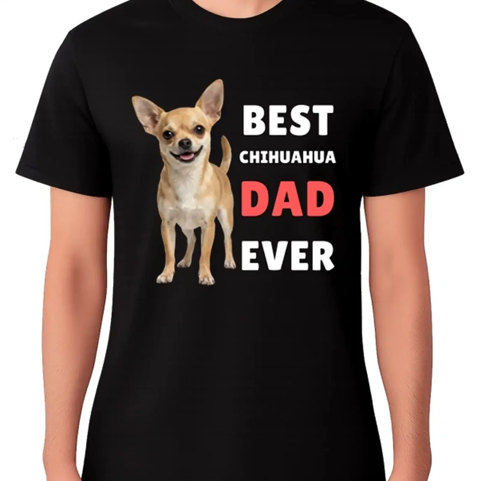 Lustiges Geschenk T Shirt Bester Chihuahua Papa aller Zeiten kleiner Hundeliebhaber Vater vintage Washed Breathable