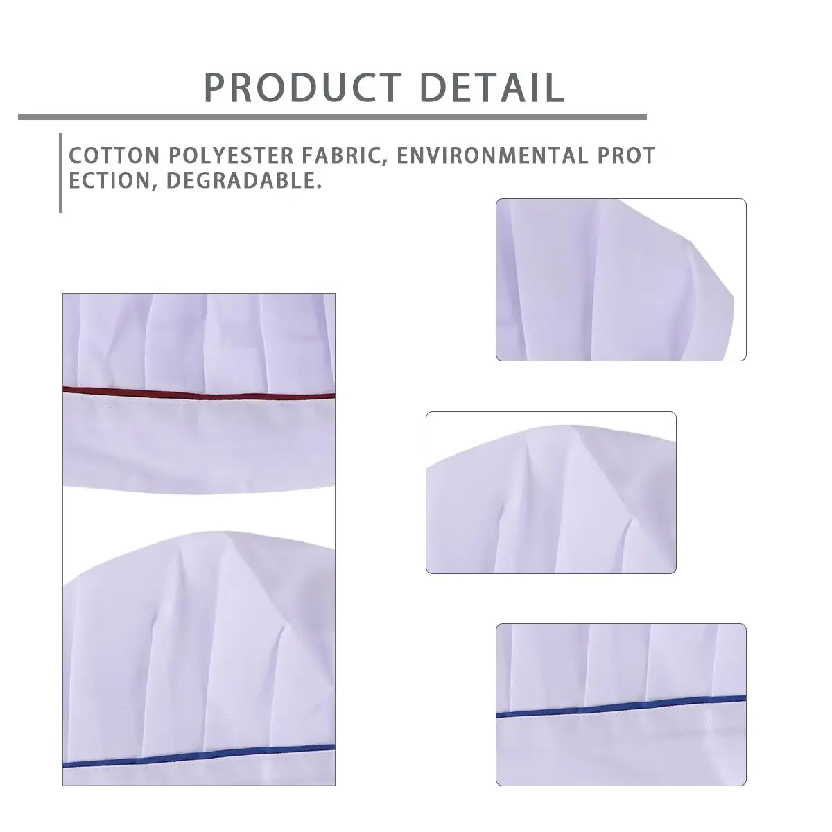 2-teilige klassische Kochmütze in Pilzform, schnell trocknend, Baumwolle, Polyester, für Küche, Restaurant, Koch, Uniform, Anti-Fett-Arbeitskappe