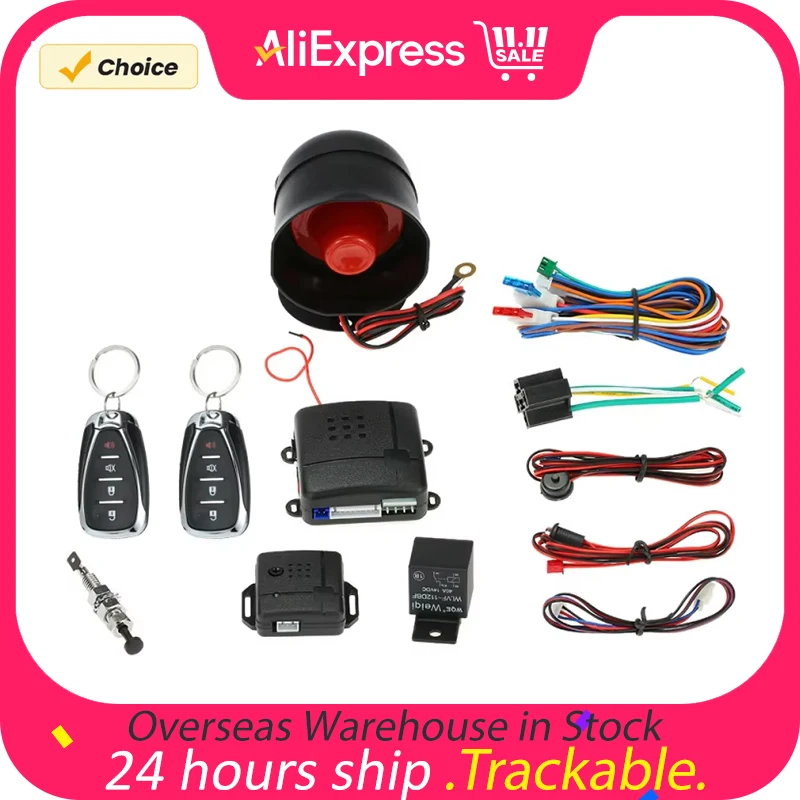 Universal Auto Burglar Alarm System Car Vehicle Security System Burglar Alarm Protection Anti-theft System 2 Remote