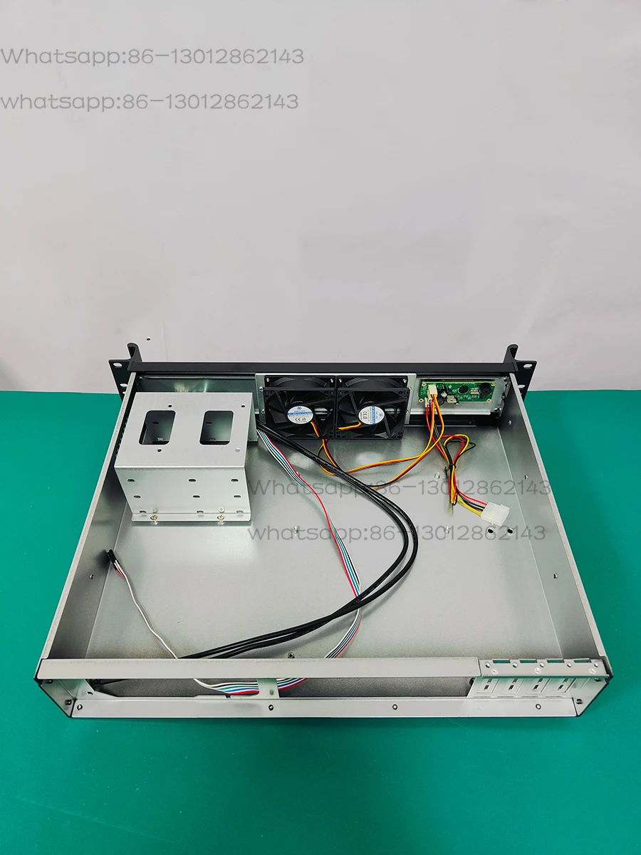 2U industrial control chassis short 350 aluminum plate with LCD temperature control display screen LCD screen server