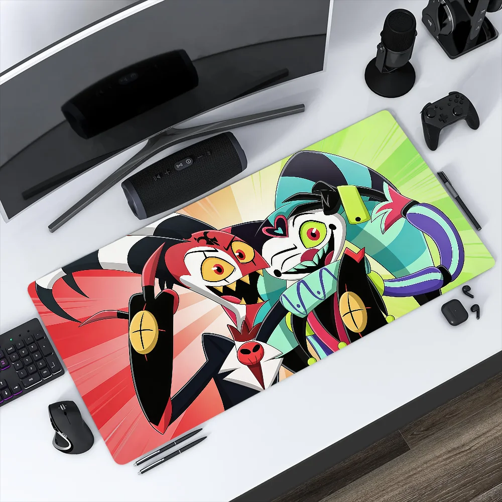 Cartoon Helluva Boss Mouse Pad Large Non-slip Lockedge Desktop Computer Desk Mat Keyboard Writing MousePad Office Gamer Student