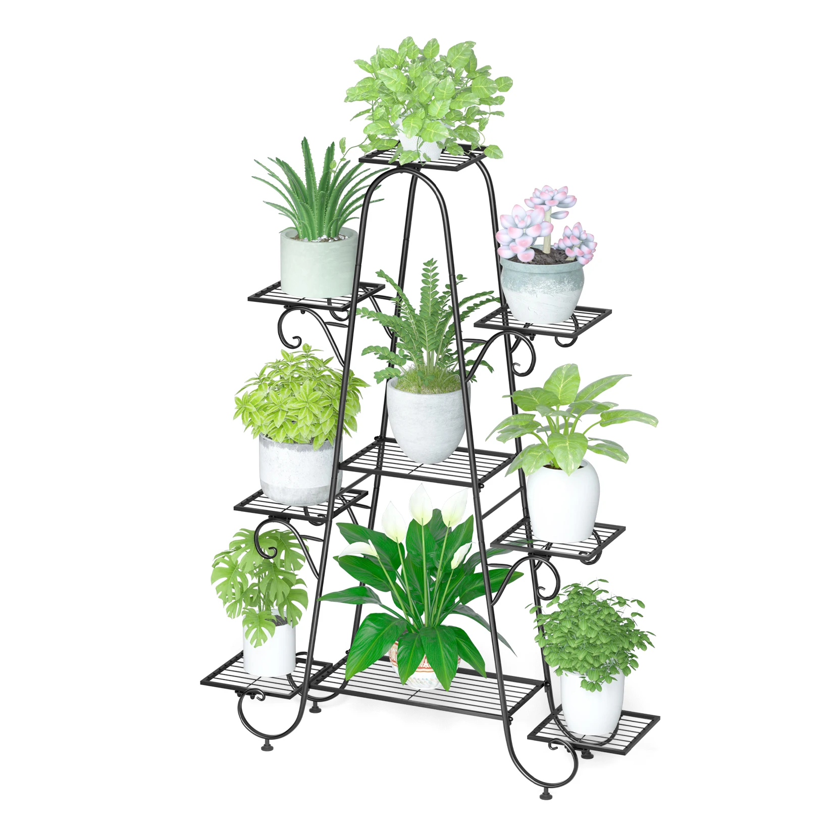 

9 Tiers Metal Plant Stand Multi-layer Flower Pots Holder Display Rack for Garden Patio Balcony