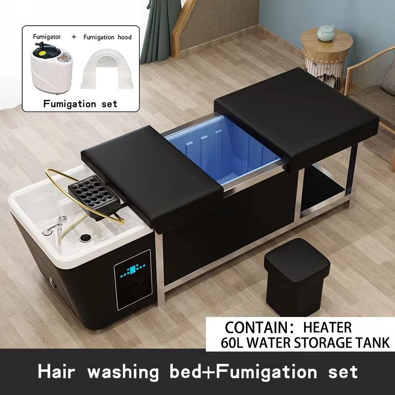 60L Wateropslagtank Hoofd Spa แชมพูเตียง Salonmeubilair Waterpijpvrij Schoonheidssalon เตียงนวด