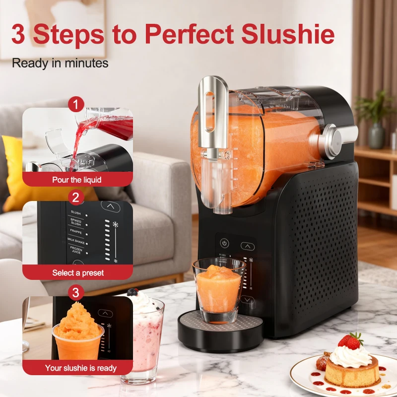 ماكينة طين، ماكينة صنع مشروبات Fro-Zen الاحترافية سعة 2 لتر، 5 برامج محددة مسبقًا وتحكم مستقل في درجة الحرارة، من أجل Frappes، Milkshake