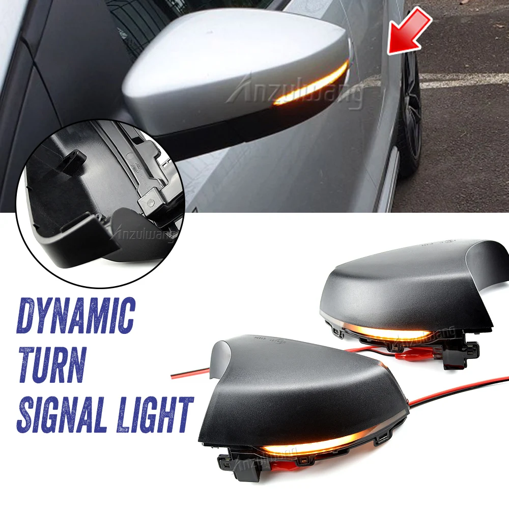 

Scroll LED Dynamic Turn Signal Light Side Mirror Flashing Light Repeater Blinker For Volkswagen VW Polo MK5 6R 6C 2009 -2017