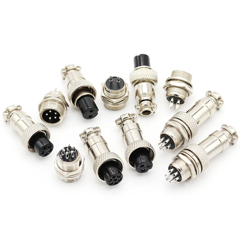 2Set GX12 2/3/4/5/6/7 Pin Male Female Butting Wire Cable Circular Aviation Socket Plug Panel Connector Dropshippin