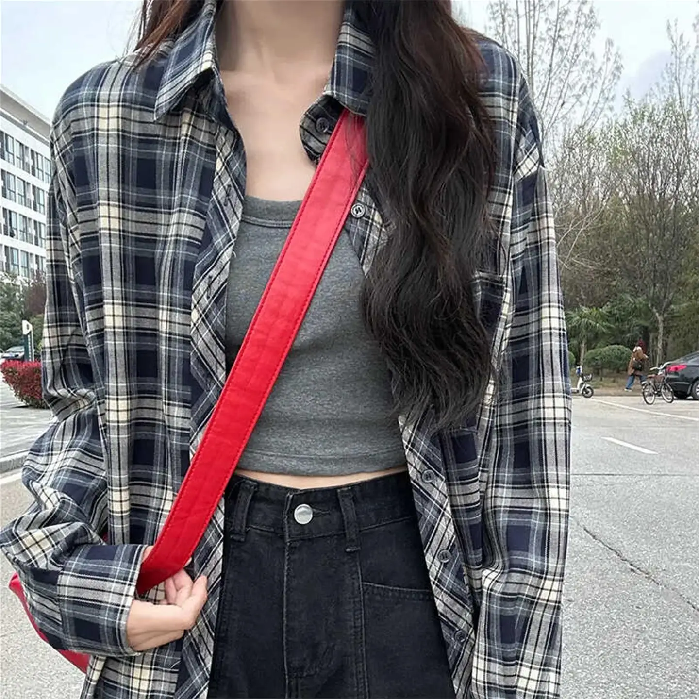 

Slim Fit Long Sleeve Shirt Autumn Outerwear Button up Thin Style Lazy Pattern Early Autumn Open Cardigan Collar Women's ...