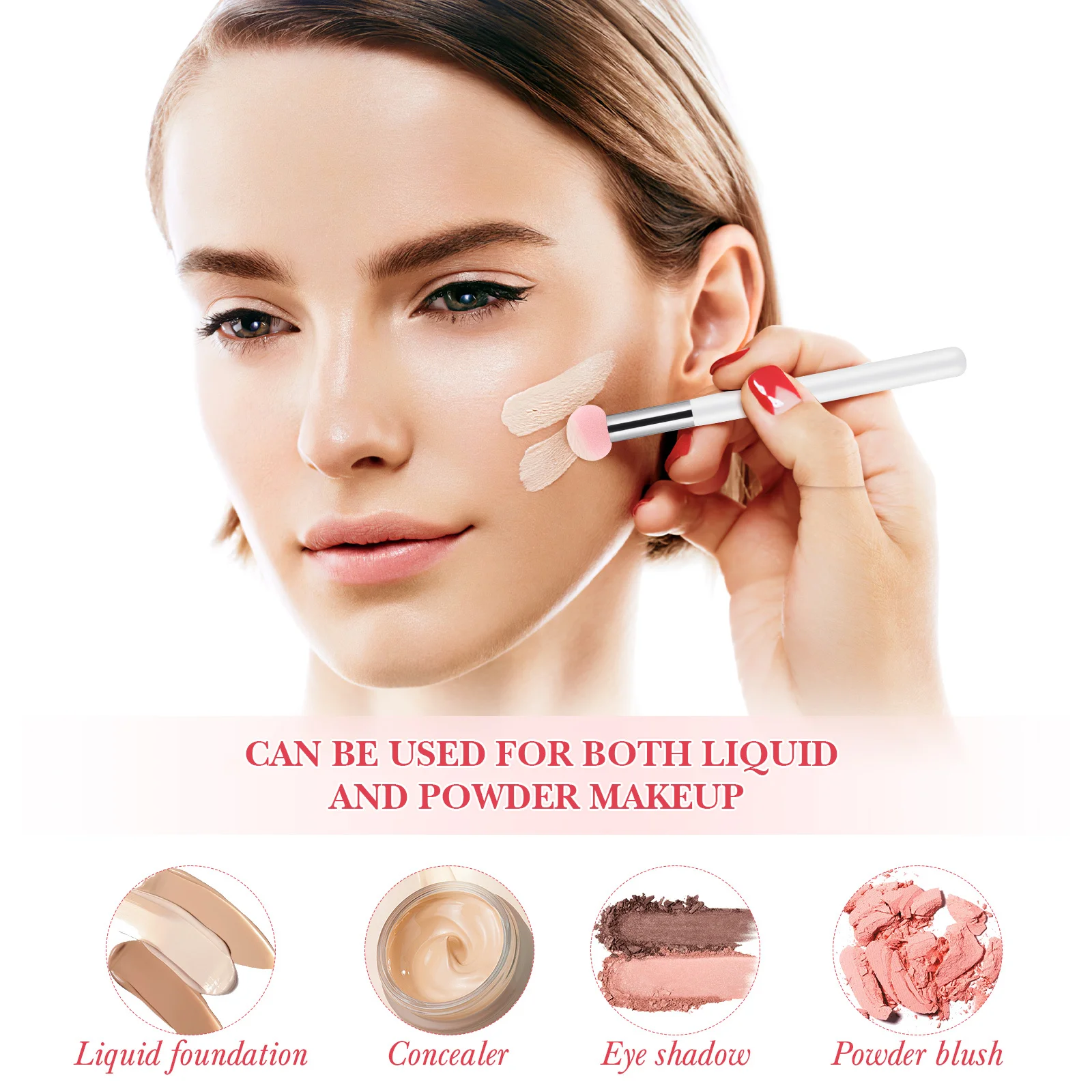 3 قطع من إسفنجات مكياج برأس الفطر، كريم أساس ممتاز، خافي عيوب البشرة، خفيف الوزن، منتفخة لبودرة الوجه للسائل والمسحوق