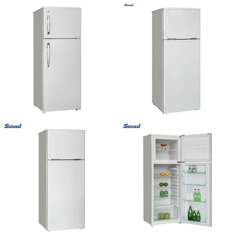 210L Home Refrigerator Top Freezer Double Door Fridge with Lock for Household Kitchen Storage Energy Saving Quiet Operation