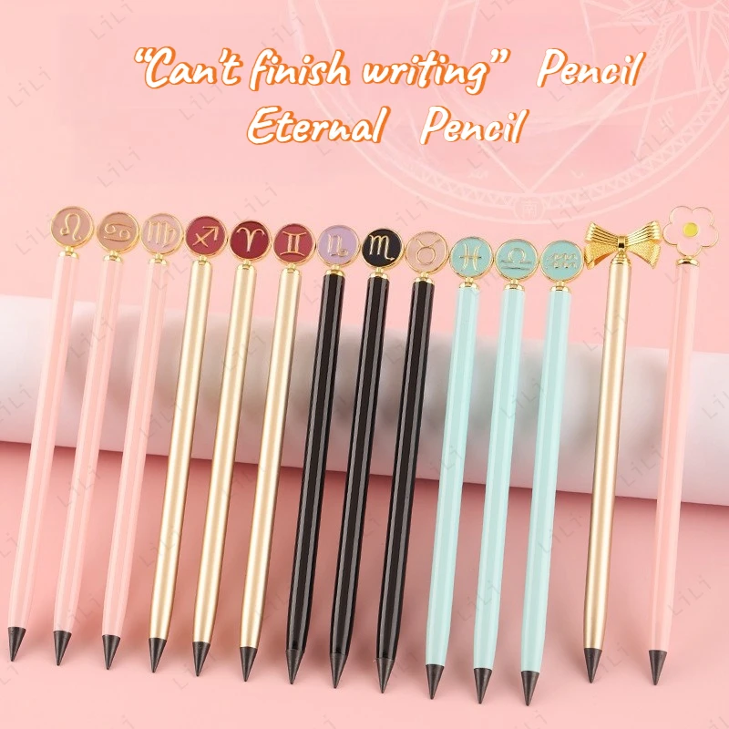 

An Endless Pencil 12 Zodiac Signs Cute Black Eternal Pen Student Stationery Primary School Stationery Gifts