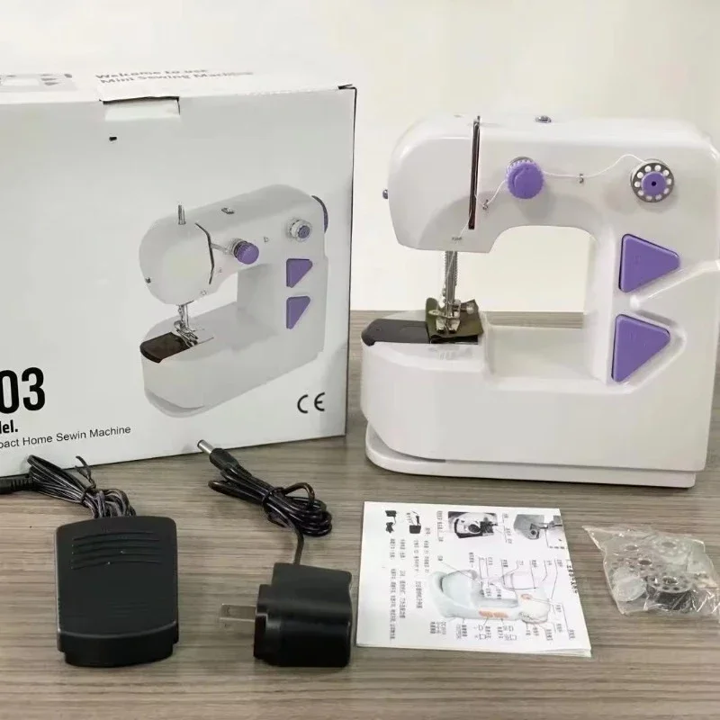 new style hot selling mini household portable Foot-stepping automatic 303 electric sewing machine