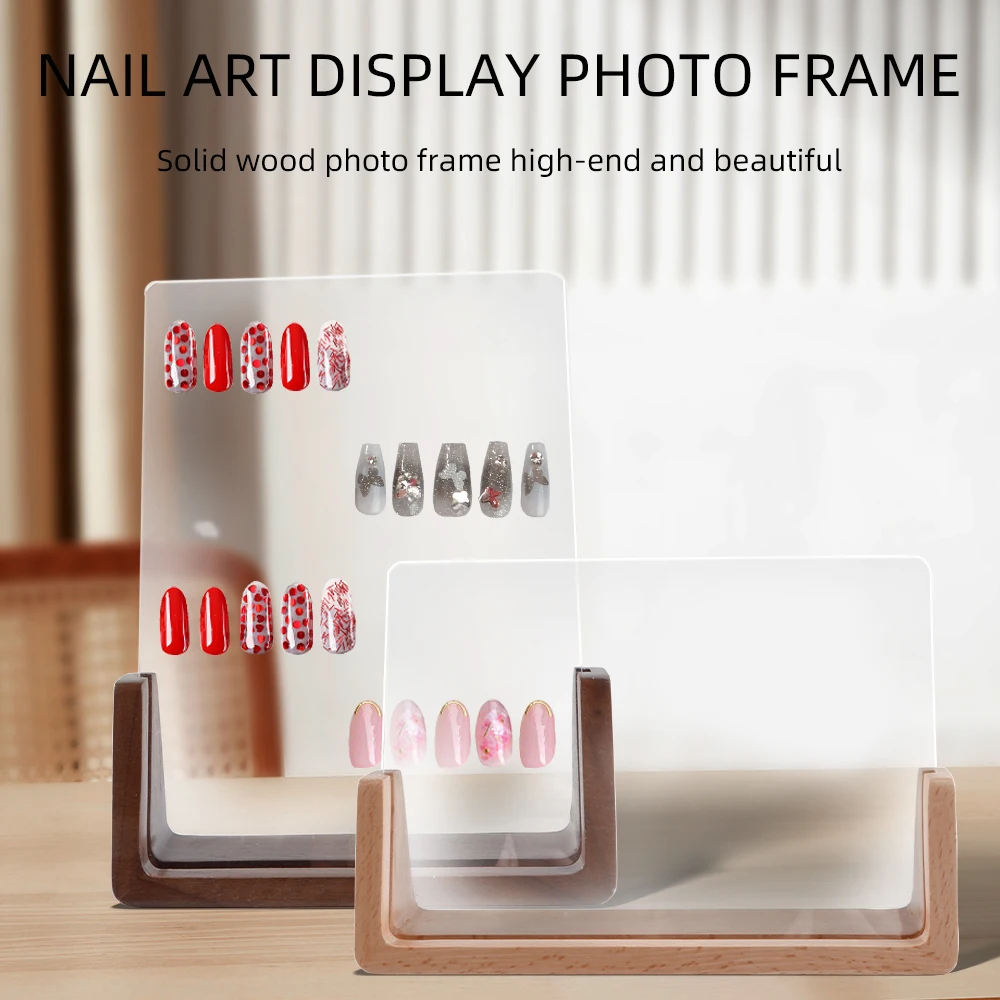 

Acrylic Nail Art Display Walnut Works Display Rack Set Color Card Showing Shelf Shooting Photo Props Nail Display Kits Art Tools