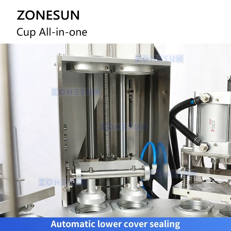 ZONESUN ماكينة تعبئة وختم الأكواب الأوتوماتيكية بالكامل كريم الجيلي السائل والمشروبات ومستحضرات التجميل وتغليف المواد الغذائية ZS-AFS02
