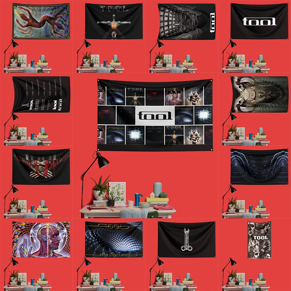 TOOL Inspired Rock Music Flag 3x5 FT 90x150cm Polyester Decorative Banner Tapestry For Music Fans Bedroom Wall Decoration