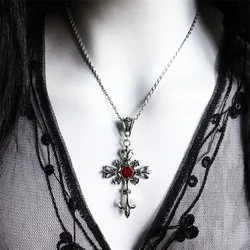 Ornate Gothic Cross Necklace, Gothic Jewelry, Statement Necklace, Cross Pendant, Gift, Classic Goth Necklace,