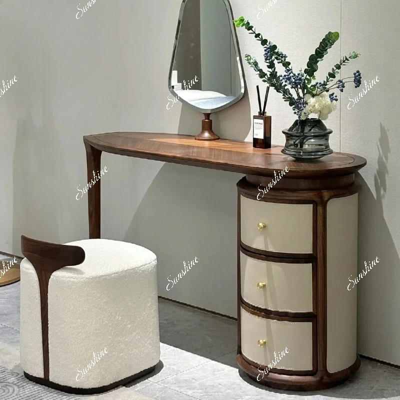 

New Chinese-style solid wood dresser bedroom simple light luxury makeup table