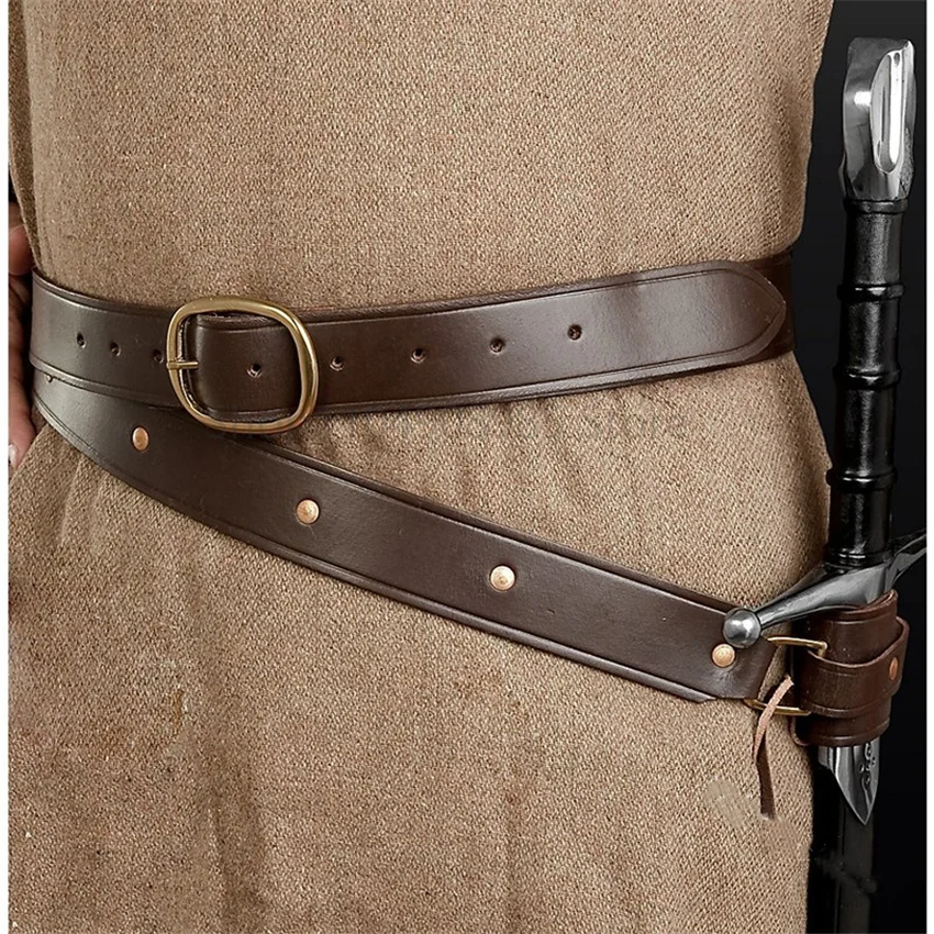 القرون الوسطى حزام خصر حامل السيف الرجال Steampunk مشبك حزام القراصنة فايكنغ فارس تأثيري حلي الملحقات