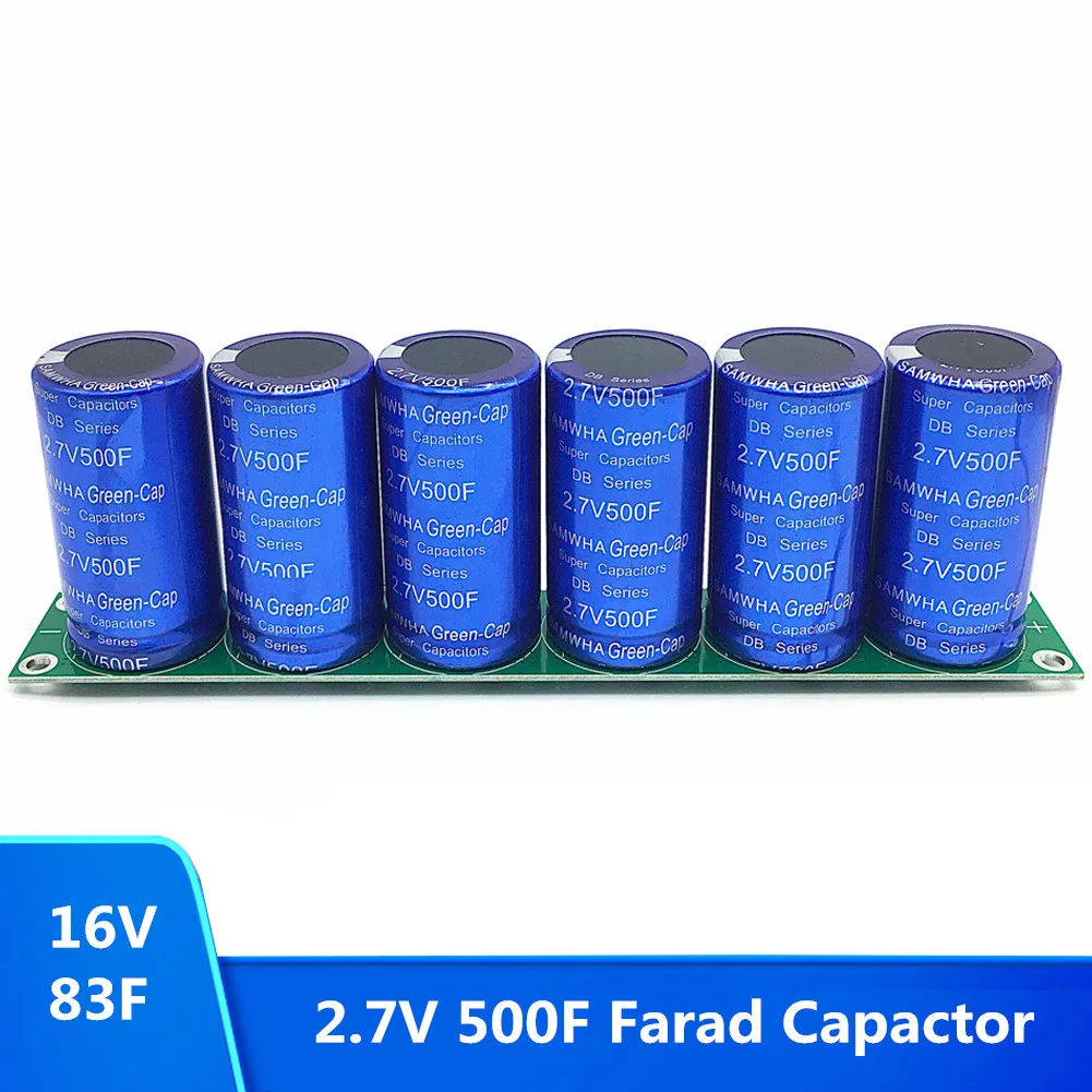 6PCS/Set 2.7V 500F Farad Capacitor Super Capacitor 16V 83F Automotive Super Farad Capacitor Module with Protective Board