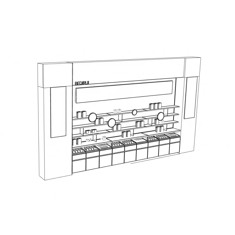 custom.LED Lighting Supplied Makeup Store Display Showcase Cosmetic Shop Interior Decoration Design