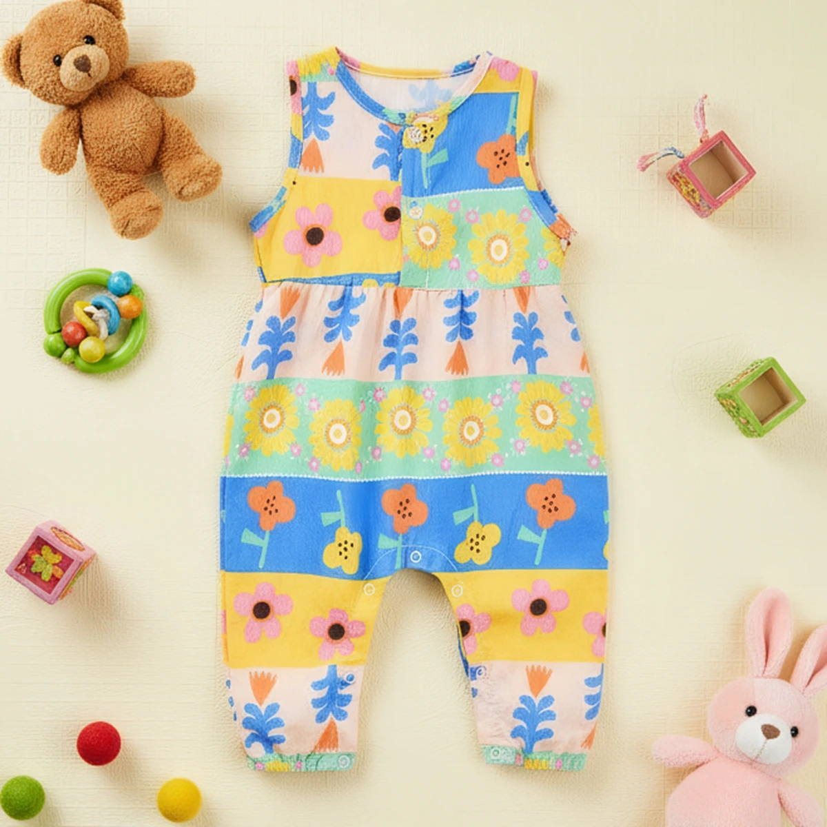 

Sanlutoz Baby Girls Sweet Rompers Summer Cute Flower Infants Jumpsuits Clothing Sleeveless