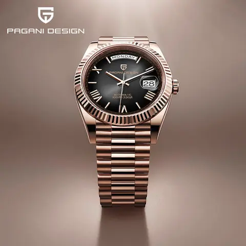 PAGANI DESIGN 2025 Nowy DD36 Różowe Złoto Luksusowy Automatyczny Zegarek Męski Mechaniczny Zegarek na Rękę Męski Szkło Szafirowe 10Bar Wodoodporny