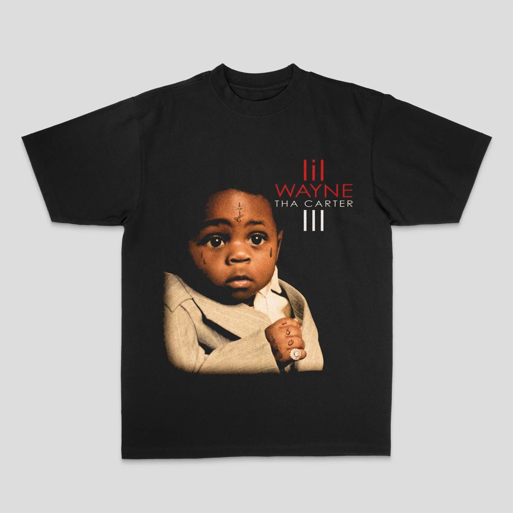 Hip-hop américain ample Style de rue Portrait pur coton impression directe numérique T-shirt à manches courtes tendance Streetwear unisexe