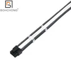 Custom 18AWG 4mm PET Sleeve Single PCI-E GPU 6+2Pin Male-Female Power Extension Cable Fits PSU Model for Corsair Seasonic Evga
