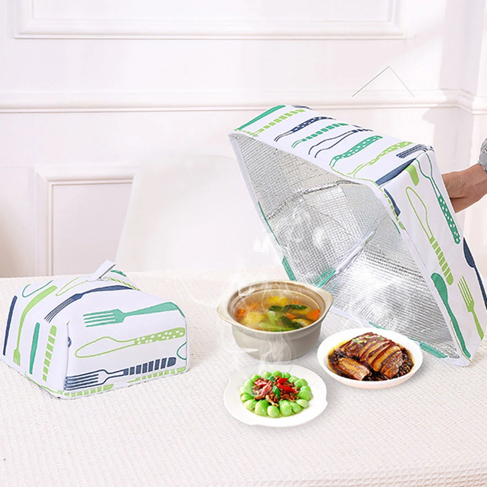 

3 Pcs Aluminum Foil Cloth Insulation Cover Food Covers Keep Warm Kitchen Foldable Dining Table Household Travel