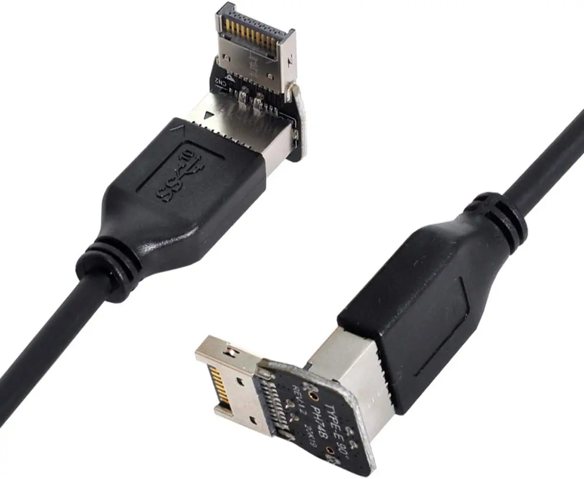 2 Stück USB 3.1 Frontplatten-Header Stecker auf Buchse Typ-E Motherboard-Erweiterungsdatenadapter