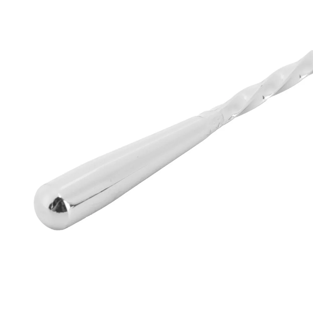 Rustless Steel Stirring Spoon Polished Threaded Handle Coffee Stirrer Spoon Multi Color Water Drop Spoon Head Bar Spoon