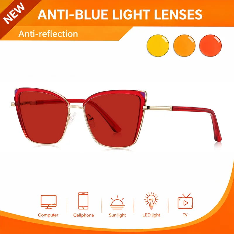 3 Colors Anti Blue Light Glasses Red Lens Improve Night Sleep Orange High Clarity Gaming Yellow Polarized Lens Ideal for Driving
