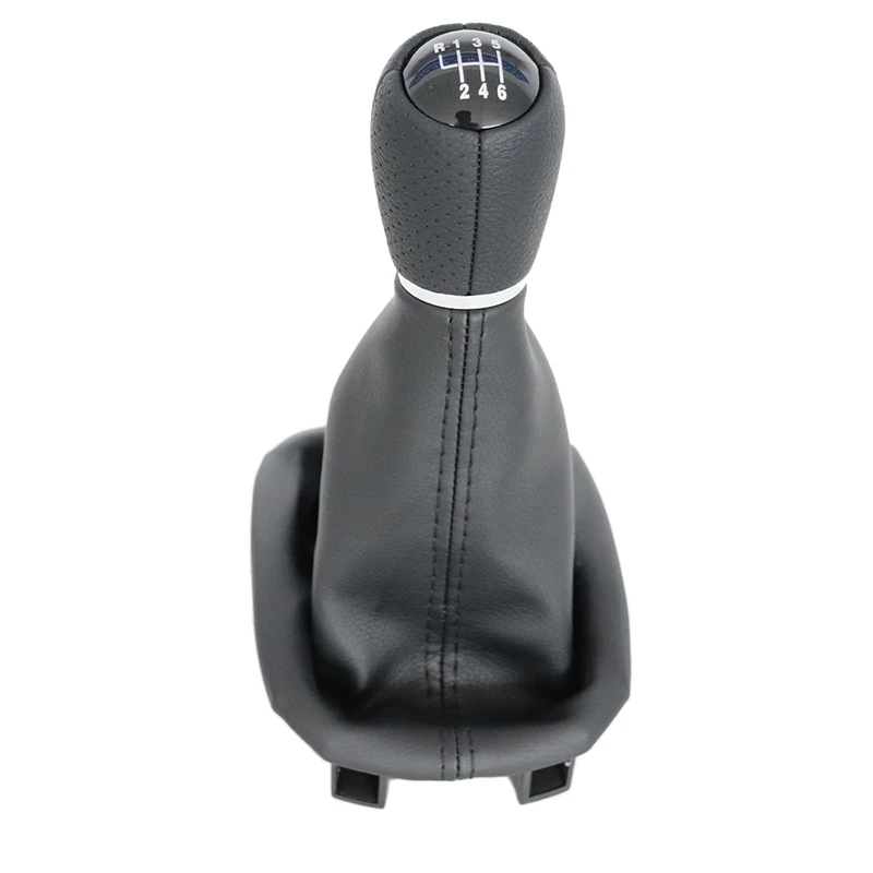 Car Gear Shift Knob Head 6 Speed Gear Shift Lever Stick with Gaitor Boot Cover for SEAT LEON MK1 TOLEDO MK2 1998-2005