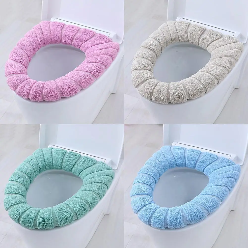 1PC Keep Warm Washable Bathroom Toilet Seats Cover Decor Bathroom Mat Winter Warm Toilet Seat Cover Mat Bathroom Toilet Pad