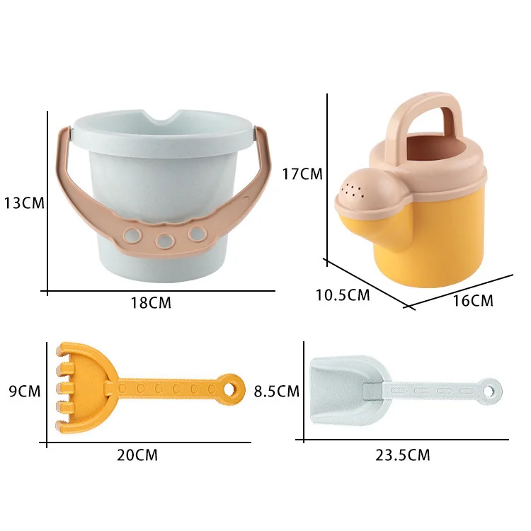 Beach Sand Toy Bucket Set With Digging Tools And Watering Can_voghion.com