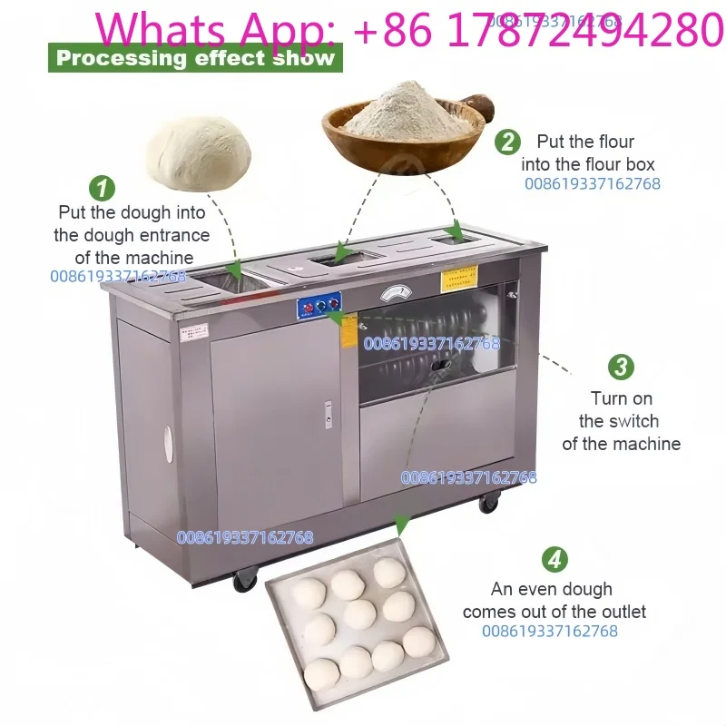Double Roller Cutting Ball Maker Round Bread Pizza Dough Rounder Automatic Steamed Bun Machine
