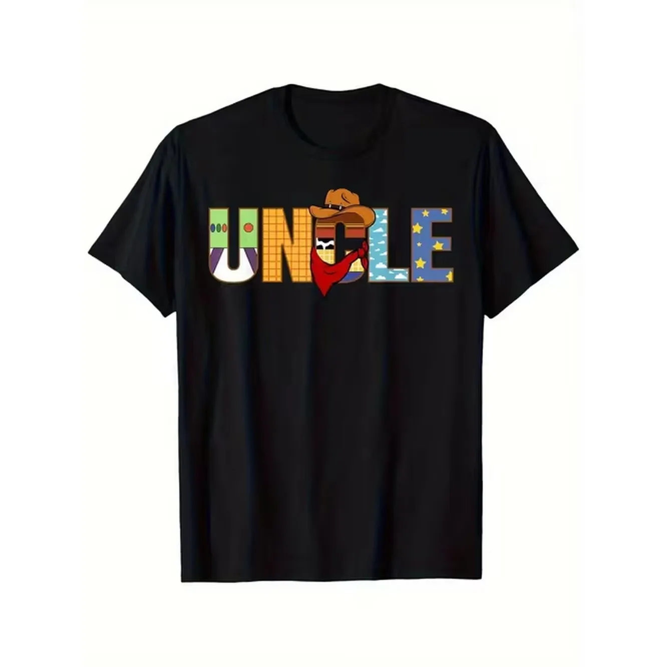 S Western Rodeo Shirt Themed Family Matching Outfit With Uncle Letter Print Hat Design Breathable Cotton Short Sleeve Shirt For Birthday Parties Rodeo Events Casual Wear Sizes