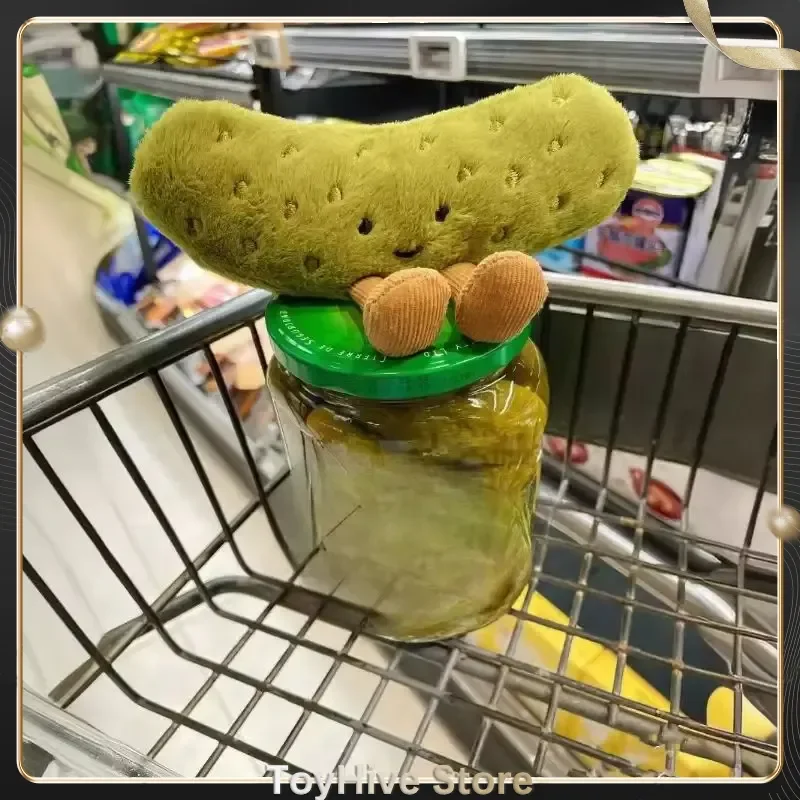 【AUF LAGER】Jellycat Weiche Plüsch eingelegte Gurke Kawaii Cartoon Puppen Kinderzimmer Dekoration Kissen Kissen Geschenke Plüschtier