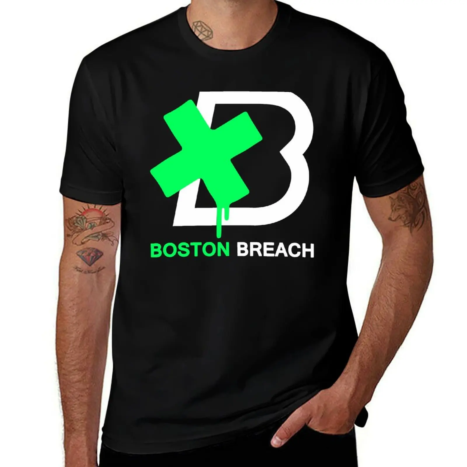 Boston Breach Merch Logo T-Shirt t shirt man plain T-Shirt