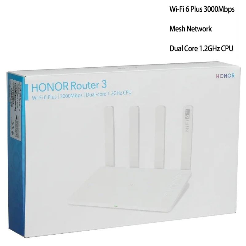 HUAWEI Honor Router 3 XD20 3000Mbps WiFi 6 Mesh Router Dual Core 1.2GHz CPU Gigabit Wireless Wi-Fi Extender Smart Home Router