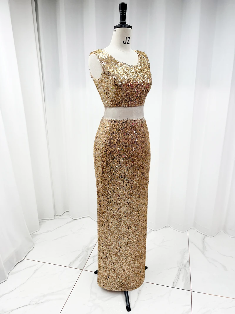 

Vestidos de Fiesta Кружевной топ с вышивкой золотыми бусинами, длинное платье с запахом бедер, платье для матери, награды по балу на день рождения, торжественное платье