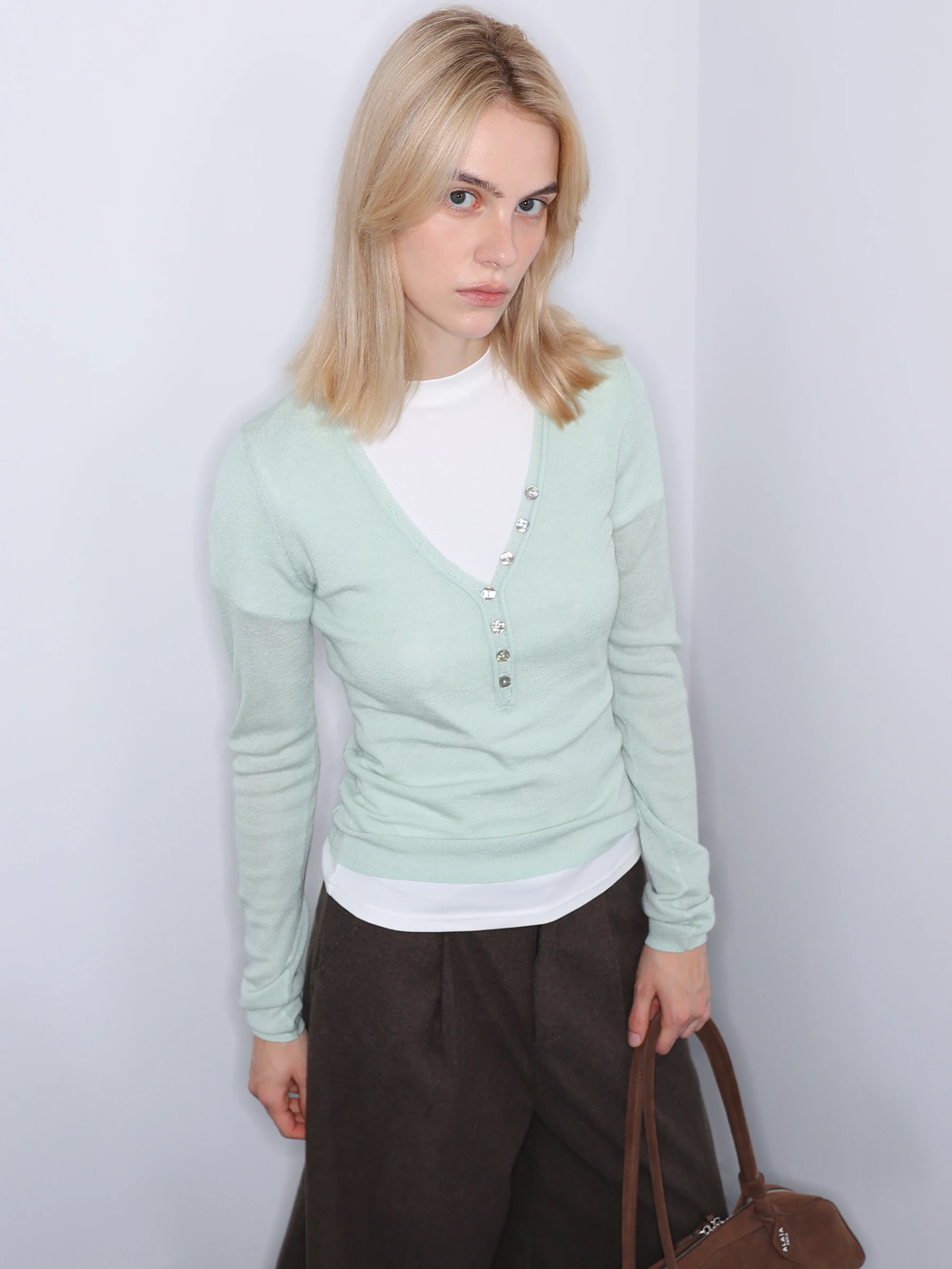 

Женский трикотажный топ JDE с V-образным вырезом, облегающий, для повседневной носки, базовый слой, из смесового полиэстера