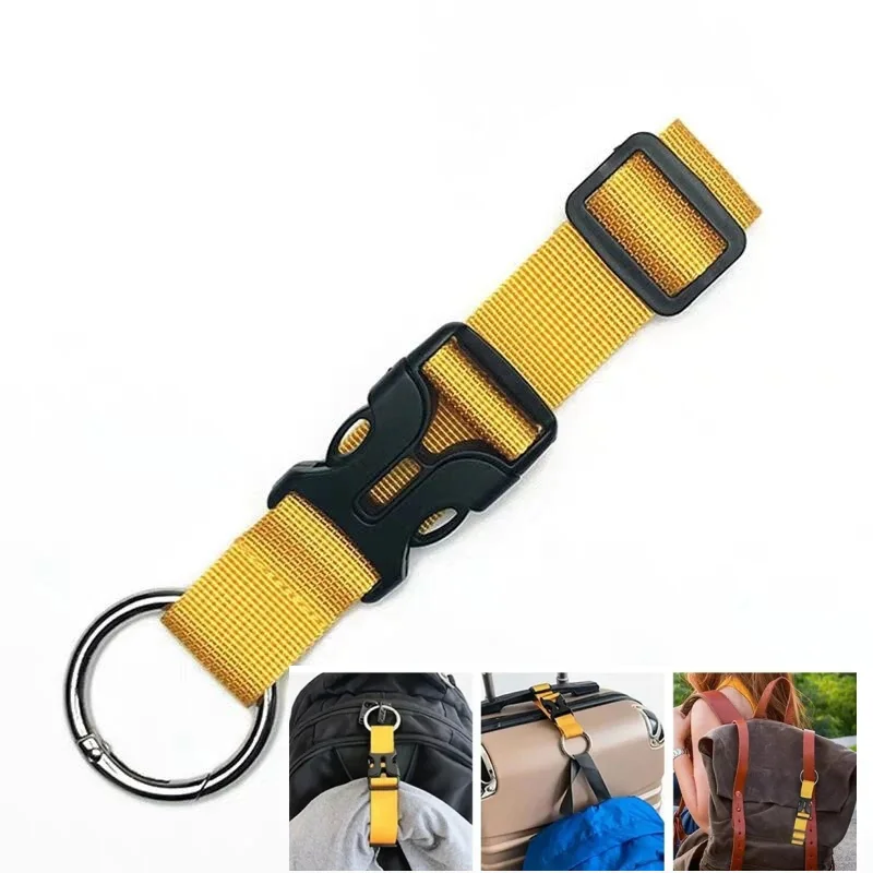 1pc Backbin Belt Buckle Holiday Travel Portable Nylon Suitcase Hanging Bag with Zinc Alloy Hiking Buckle Strap