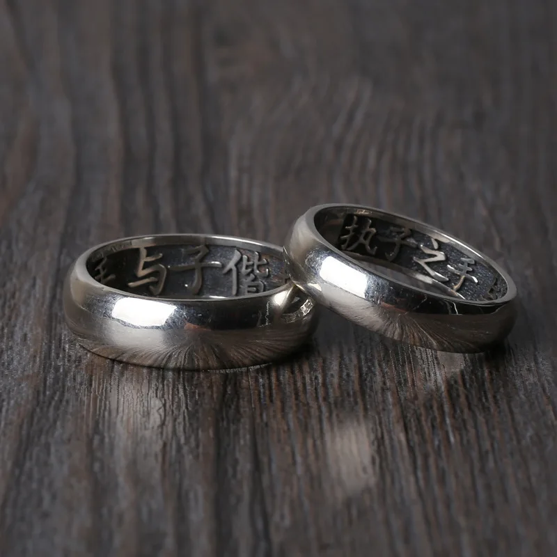 Wholesale S925 sterling silver fashion ornament marcasite ring couple's couple rings holding hand love ring Qixi