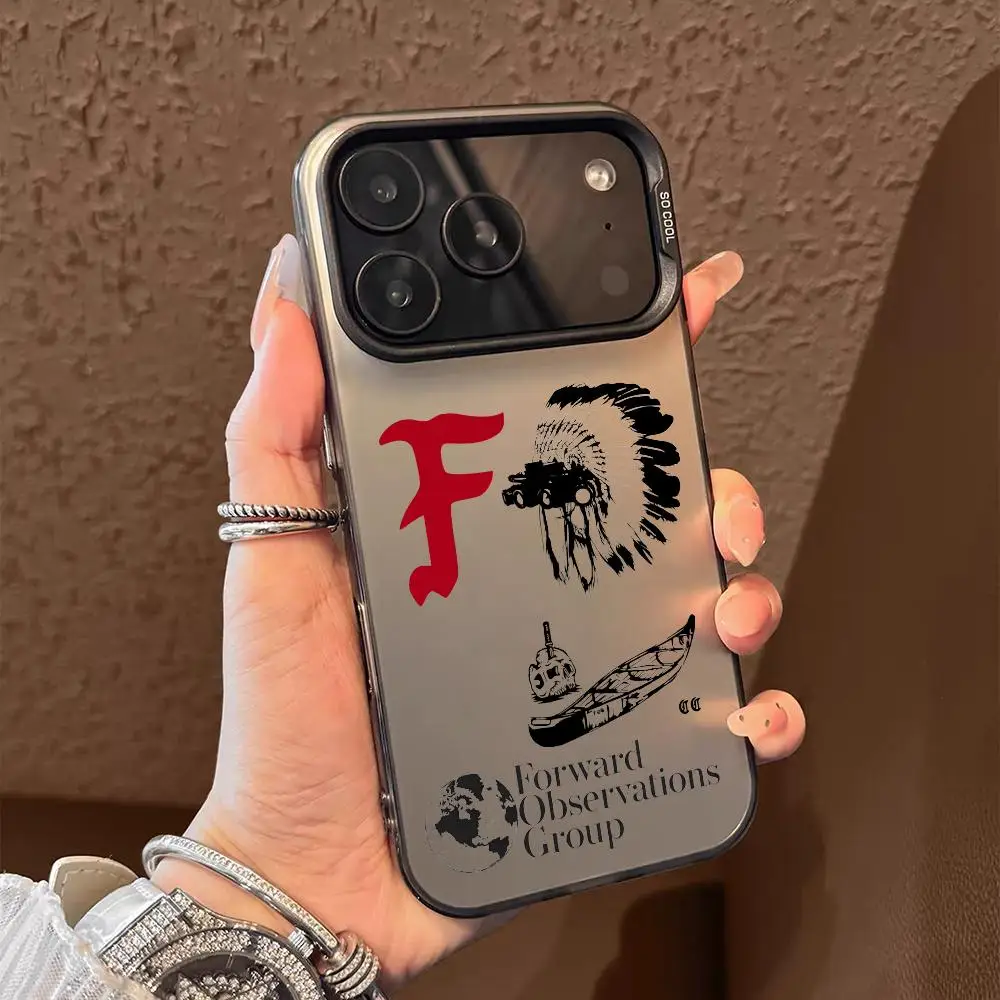 iPhone 17 16 15 14 13 12 11 Pro Max用スマホケース ブラック パープル マット レーザー メタリック オーロラ ファンダ フォワードオブザーバーショングループ