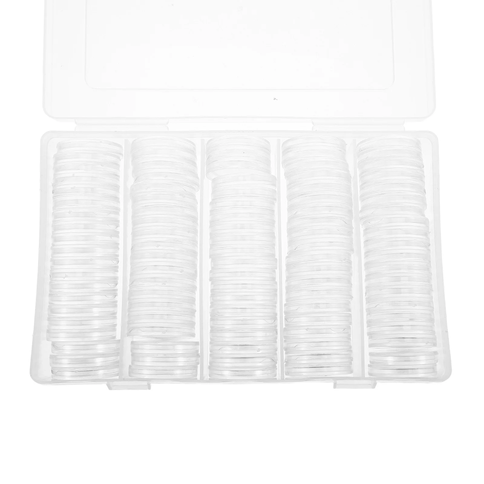 1Set Coin Protectors Case 25mm Clear Plastic Capsule Storage Box Lid Portable Organizer Display Coin Storage Organiser Box