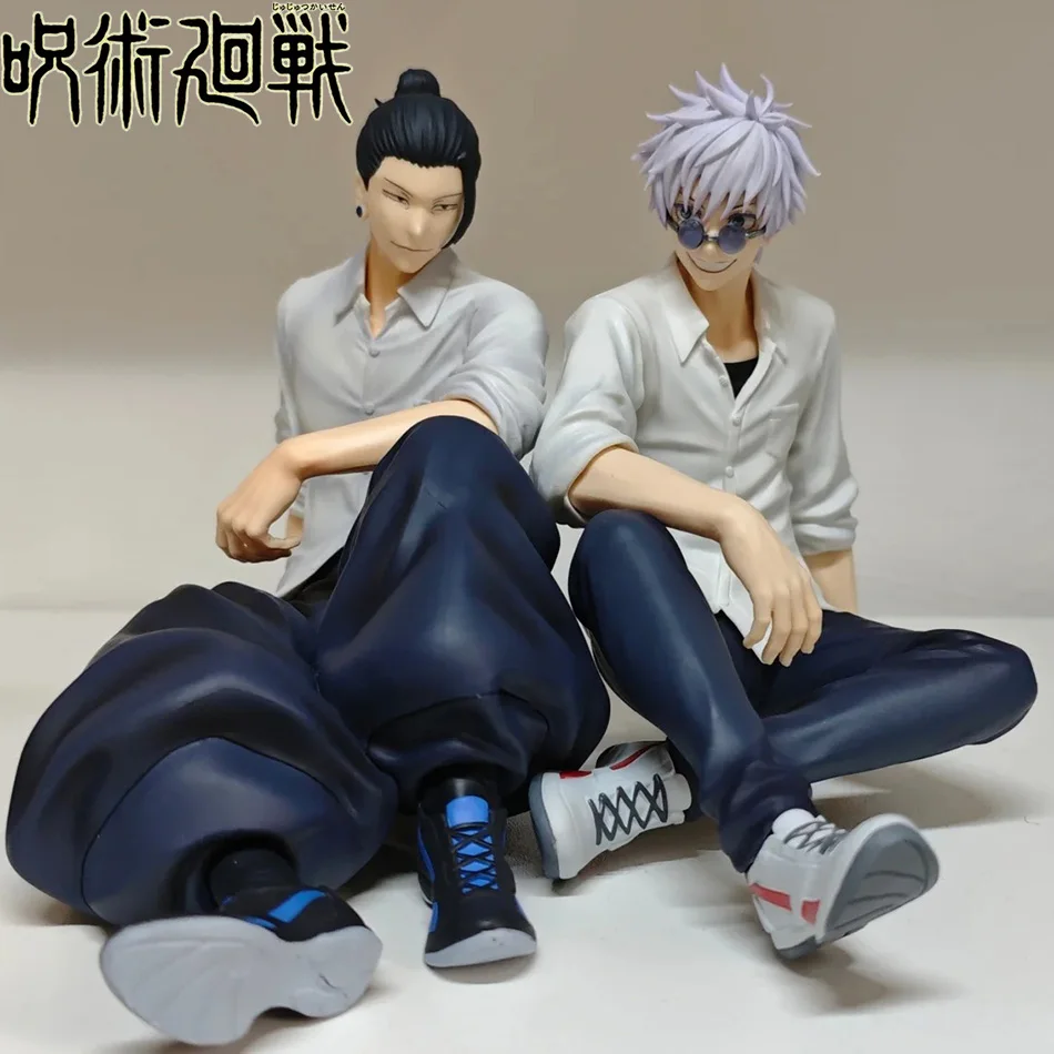 Jujutsu Kaisen Anime Figure, Gojo Satoru & Suguru Geto Sitting Collectible Figurine Model Toy, Desktop Decor Gift for Anime Fans